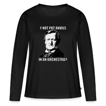Musique Classique Wagner "Put Anclils" - T-shirt manches longues Premium bio Femme - noir - Devant - Julia (174cm)