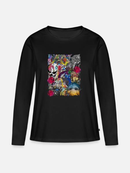 Pop-Art - Frauen Premium Bio Langarmshirt - Schwarz