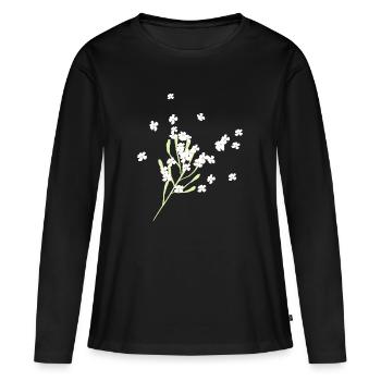 Fleurs fleurs - T-shirt manches longues Premium bio Femme - noir - Devant - Julia (174cm)