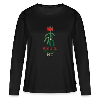 Le gui m’a fait le faire Symbole de l’amour - T-shirt manches longues Premium bio Femme - noir - Devant - Julia (174cm)