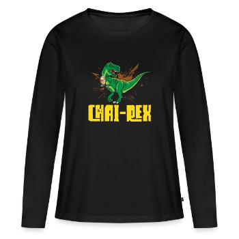 Thé Chai Masala Chai - T-shirt manches longues Premium bio Femme - noir - Devant - Julia (174cm)