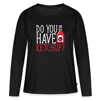 Ketchup Ketchup à la tomate - T-shirt manches longues Premium bio Femme - noir - Devant - Julia (174cm)