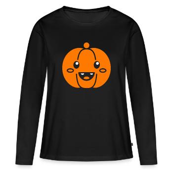 Citrouille - T-shirt manches longues Premium bio Femme - noir - Devant - Julia (174cm)
