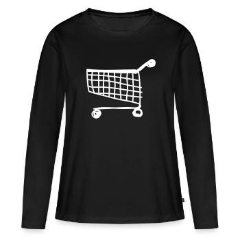 chariot - T-shirt manches longues Premium bio Femme - noir - Devant - Julia (174cm)