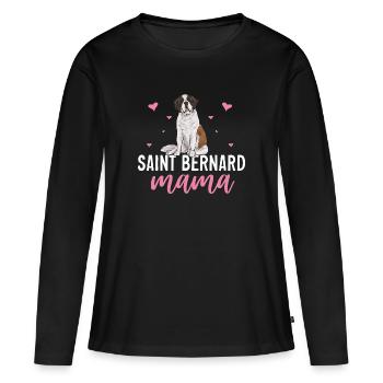 St. Bernard St. Bernard Dog Dog - Women's Premium Organic Long Sleeve Shirt - black - Front - Julia (174cm)