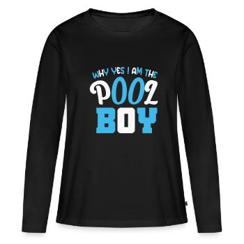 Poolboy Pool drôle - T-shirt manches longues Premium bio Femme - noir - Devant - Julia (174cm)