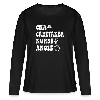 CNA Nursing Quotes Certified Nurse Assistant Gifts - Frauen Premium Bio Langarmshirt - Schwarz - Vorne - Julia (174cm)