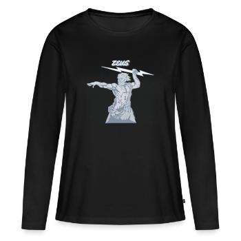 Zeus - T-shirt manches longues Premium bio Femme - noir - Devant - Julia (174cm)