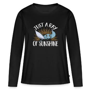 Raies pastenagues, raies manta, raies océaniques, raies - T-shirt manches longues Premium bio Femme - noir - Devant - Julia (174cm)