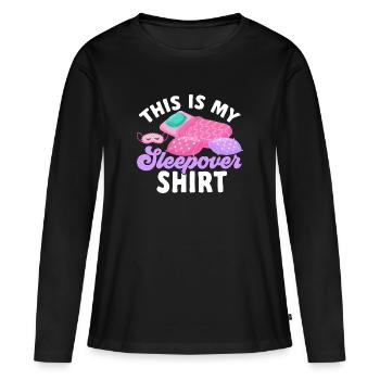 Soirée pyjama pyjama soirée pyjama - T-shirt manches longues Premium bio Femme - noir - Devant - Julia (174cm)