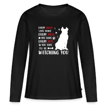 Chaque collation que vous préparez à chaque repas - T-shirt manches longues Premium bio Femme - noir - Devant - Julia (174cm)