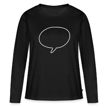 Bulle ronde - T-shirt manches longues Premium bio Femme - noir - Devant - Julia (174cm)