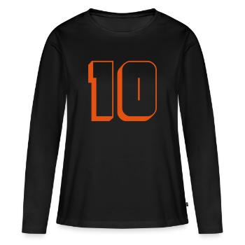 Jersey number 10 - Women's Premium Organic Long Sleeve Shirt - black - Front - Julia (174cm)