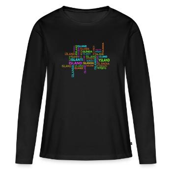 Island - Iceland - Islanda - Izland - Islande - Frauen Premium Bio Langarmshirt - Schwarz - Vorne - Julia (174cm)
