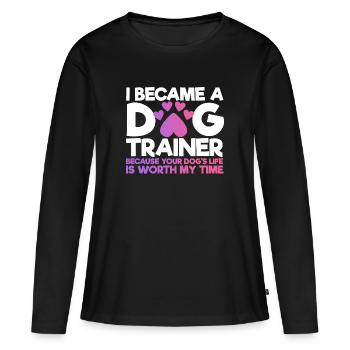 Dog trainer dog training dog - Women's Premium Organic Long Sleeve Shirt - black - Front - Julia (174cm)