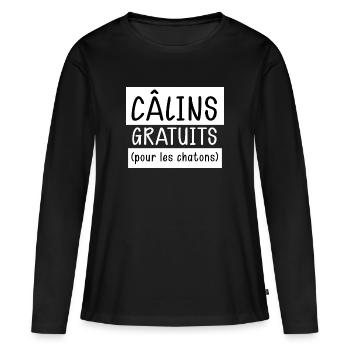 Chatons Humour Pour Femme - T-shirt manches longues Premium bio Femme - noir - Devant - Julia (174cm)