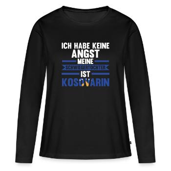 Ich habe keine Angst meine Schwiegertochter ist Ko - Frauen Premium Bio Langarmshirt - Schwarz - Vorne - Julia (174cm)