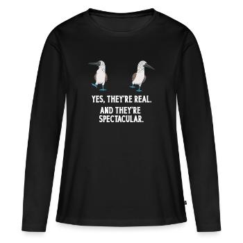 Blue-footed Booby Seabird Blue-footed Booby Seabird - Women's Premium Organic Long Sleeve Shirt - black - Front - Julia (174cm)