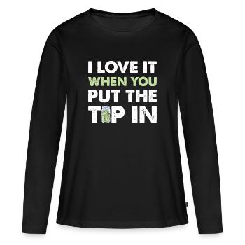 Trinkgeld Tip Kellner Service - Frauen Premium Bio Langarmshirt - Schwarz - Vorne - Julia (174cm)