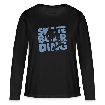 Skateboard Skateboarder - T-shirt manches longues Premium bio Femme - noir - Devant - Julia (174cm)