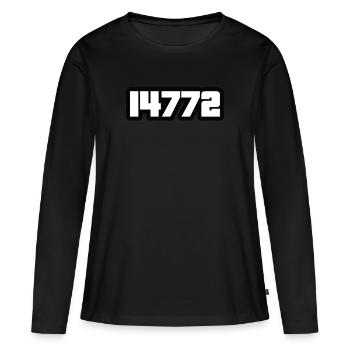 ,,14772" - Frauen Premium Bio Langarmshirt - Schwarz - Vorne - Julia (174cm)