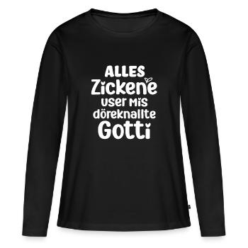 Alles Zickene user mis döreknallte Gotti Schweiz - Frauen Premium Bio Langarmshirt - Schwarz - Vorne - Julia (174cm)