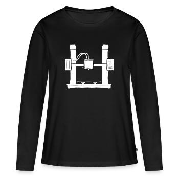 3D Drucker 3D Druck - Frauen Premium Bio Langarmshirt - Schwarz - Vorne - Julia (174cm)