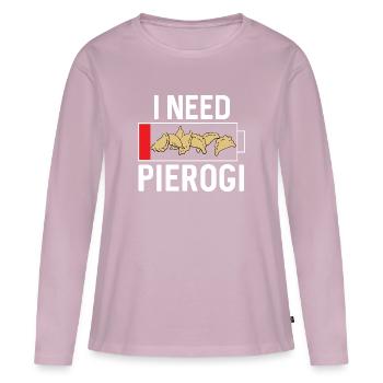 Polish Food Pierogi - Women's Premium Organic Long Sleeve Shirt - dusky pink - Front - Julia (174cm)