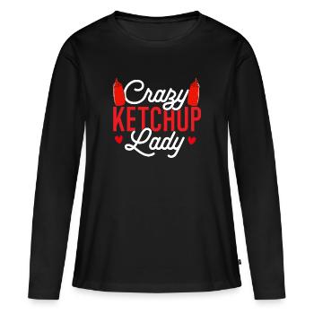 Ketchup Ketchup à la tomate - T-shirt manches longues Premium bio Femme - noir - Devant - Julia (174cm)