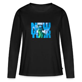 Freiheitsstatue New York - Frauen Premium Bio Langarmshirt - Schwarz - Vorne - Julia (174cm)