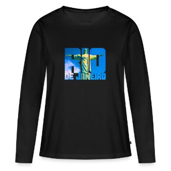 Rio de Janeiro Brésil - T-shirt manches longues Premium bio Femme - noir - Devant - Julia (174cm)