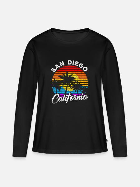 San Diego - Frauen Premium Bio Langarmshirt - Schwarz
