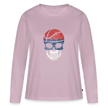 Basketball Serbia skull and crossbones - Women's Premium Organic Long Sleeve Shirt - dusky pink - Front - Julia (174cm)