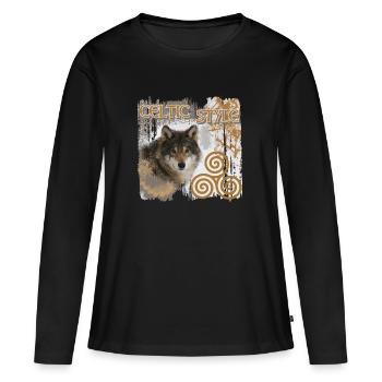 celts 9 with wolf and triskele - Women's Premium Organic Long Sleeve Shirt - black - Front - Julia (174cm)