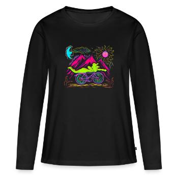 Journée vélo 1943 LSD Acid Hofmann Trip Halluzinoge - T-shirt manches longues Premium bio Femme - noir - Devant - Julia (174cm)