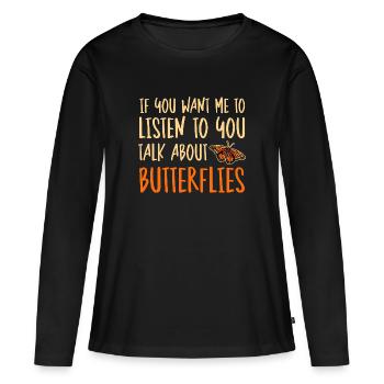 Monarque papillon monarque américain papillon monarque - T-shirt manches longues Premium bio Femme - noir - Devant - Julia (174cm)
