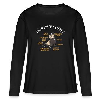 Furet, propriétaire de furet - T-shirt manches longues Premium bio Femme - noir - Devant - Julia (174cm)