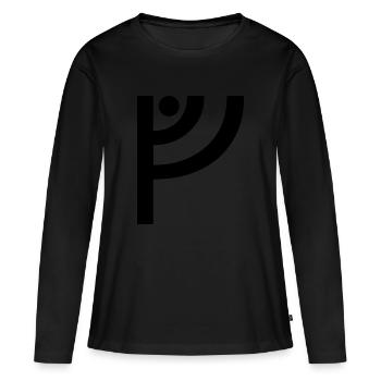 V Viking Rune - T-shirt manches longues Premium bio Femme - noir - Devant - Julia (174cm)