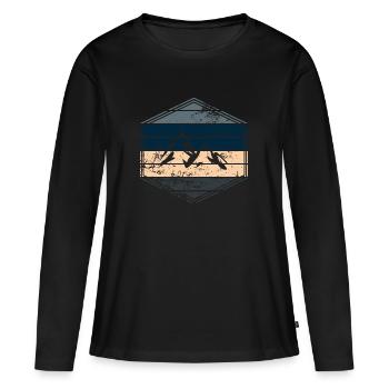 Berg - T-shirt manches longues Premium bio Femme - noir - Devant - Julia (174cm)