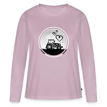Traktor Traktorfahrer Schlepper "Traktor-Liebe" - Frauen Premium Bio Langarmshirt - Altrosa - Vorne - Julia (174cm)