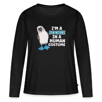 Blaufußtölpel Blue-footed Booby Seevogel - Frauen Premium Bio Langarmshirt - Schwarz - Vorne - Julia (174cm)
