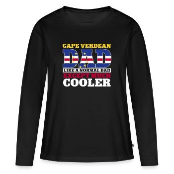 Drapeau du Cap-Vert Drapeau du Cap-Vert - T-shirt manches longues Premium bio Femme - noir - Devant - Julia (174cm)