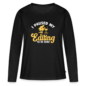 Video Editor Filmemacher Videofilmer - Frauen Premium Bio Langarmshirt - Schwarz - Vorne - Julia (174cm)