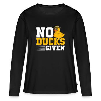Canard en caoutchouc Canard en caoutchouc - T-shirt manches longues Premium bio Femme - noir - Devant - Julia (174cm)