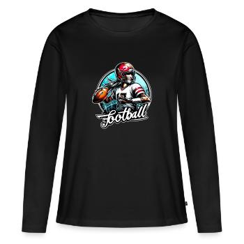 Football américain Girl Touchdown - raffstaff ® - T-shirt manches longues Premium bio Femme - noir - Devant - Julia (174cm)