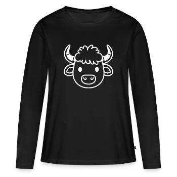 Buffle - T-shirt manches longues Premium bio Femme - noir - Devant - Julia (174cm)