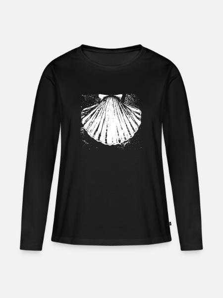 Camino - Scallop - Pilgrimage - Santiago - Women's Premium Organic Long Sleeve Shirt - black