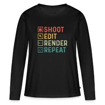 Video Editor Filmemacher Videofilmer - Frauen Premium Bio Langarmshirt - Schwarz - Vorne - Julia (174cm)