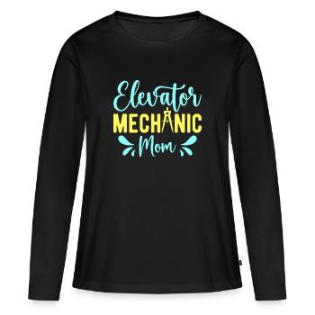 Elevator Mechanic - Elevator Mechanic Mom - Women's Premium Organic Long Sleeve Shirt - black - Front - Julia (174cm)
