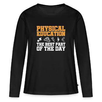 Professeur d’éducation physique Professeur d’éducation physique - T-shirt manches longues Premium bio Femme - noir - Devant - Julia (174cm)